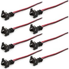 연료 분사기 커넥터 8개 세트 방수 하우징 구리 코어 인젝터 소켓 확장된 피그테일 배선 하니스 수리 수정 액세서리 차량용 범용 검정색