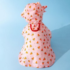 《小日子家居館》可牽引小狗狗四腳雨衣 防水全包連腳 小型犬比熊泰迪寵物雨天衣服, 1個, 粉色西瓜[雨披],M(建議體重5-8斤)