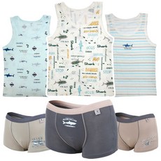 Bobby Kids兒童內衣棉質Mako男童背心+天絲灰色Great男童四角內褲兒童內衣套裝