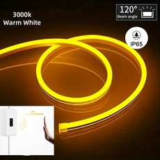 USB 네온 LED 로프 스위치 실리콘 제스처 야외 TUPE 사인 5V 라이트 스트립 조광기 IP68 제어 장식에, Warm White, 4m