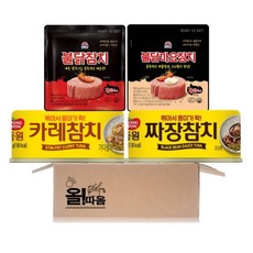 사조&동원 가미참치 1개씩 동원 카레참치 90g+짜장참치 90g+사조 불닭참치 100g+불닭마요참치 100g, 1세트, 380g