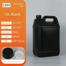 1/2/3/4/5/6/10L 플라스틱 밀폐 용기 뚜껑 포함 식품 HDPE 버킷 밀봉 대용량 오일 제리 젤 샴푸, 09 Black 10L