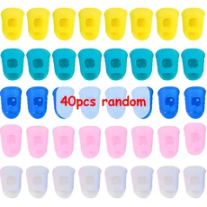 10-40pcs 실리콘 손가락 보호대 기타 슬리브베이스 Ukuless 초급 현악기 액세서리, 03 40pcs random