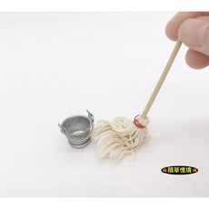 隨草憶境 微縮模型拖把水桶, 1個, 一組2件套（拖把+水桶）