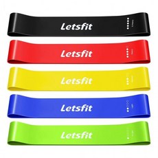 [damda]Letsfit 라텍스 운동밴드 5단계 루프밴드 5종 세트, 1개, 믹스칼라5색 1SET