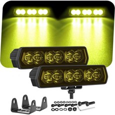 오프로드타운 LED 큐브 3인치 80W 크리 LED 포드 오프로드 주행등 트럭용 UTV SUV ATV 오토바이 픽업 보트용 디치 안개 백업 후진등 - 2Pcs 콤보, Yellow