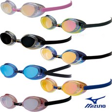 미즈노 엑셀아이 레이싱 미러 수경 N3JEB851, 06클리어X루비, 1개