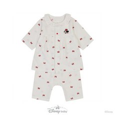[백화점상품] 디즈니베이비 [26년 여름신상]미니리본7부오픈내의(O/WHITE)_79T317651 79T317651, 1개, 90