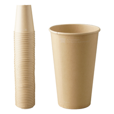 아이스 핫 겸용 대나무 종이컵 16온스 470ml 일회용 PLA 양면 코팅 ECC 02, 1개, 50개입