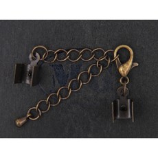 沐錦 飾品材料DIY 項鏈頭扣組合 12MM合金龍蝦扣 延長鏈 銅大山, (青古)50入/瓶, 1個