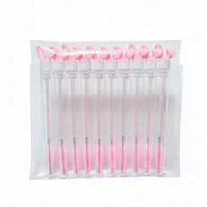 래쉬몬스터 래빗 케이스 속눈썹 브러쉬 토끼귀 반짝이 마스카라브러쉬, 10개, 핑크