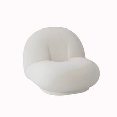 구름쇼파 조약돌쇼파 1인용 라운드 미니소파 인테리어 소파, 흰색 양고기 벨벳 회전하지 않음