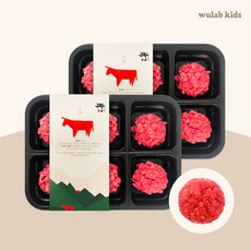 [1x1 손다짐육 세트] 우랩키즈 원뿔 암소한우 1+ 유아식용 1x1 냉장 큐브 소고기 손다짐육, 1개, 400g