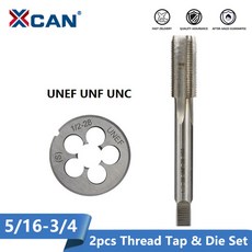 XCAN 2pcs UNEF UNF UNC 스레드 탭 및 다이 세트 기계 플러그 탭 고속 강철 금속 태핑 도구 세트 스크류 다, UN 9I16-20 2pc Set, 1개