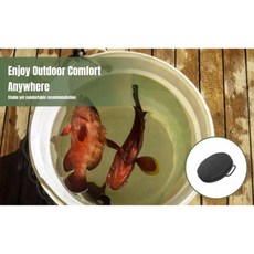 회전 버킷 시트 방수 뚜껑이 야외 쿠션 접이식 의자 담수 낚시 캠핑 사냥용, 기본