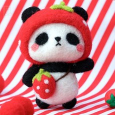 늘윗트 동물친구 펠트 키트 딸기팬더 봉제인형만들기, 1개