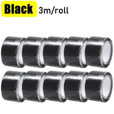 실리콘 물 파이프 누출 수리 테이프 방수 자체 융합 Tpae 고온 방지 절연 배관 호스 테이프, 01 2.5cm, 01 Black-3meter, 10roll