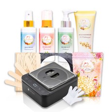 MINI YANG 頂級私密【極致低痛感】熱蠟除毛組+頂級保養4件組 (含永夜熱蠟機+香草朵朵蠟豆+木棒+頂級保養4件組), 500g, 1個