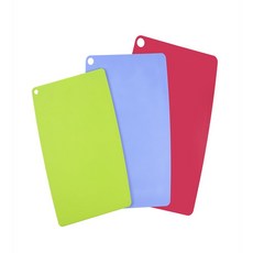 이샵 TPE 미끄럼방지 에코도마 3개 1세트 컬러 이유식도마 컬러칼도마