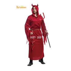 萬聖節服裝 大人變裝服 邪惡紅魔鬼造型服裝, 1個, M, 紅色