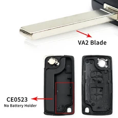 KEYYOU 자동차 키 쉘 플립 Fiat Scudo Ulysse Lancia Phedra HU83/VA2 블레이드 CE0523 2/3/4 버튼 Fob 케, 02 VA2 CE0523, 03 3 Buttons