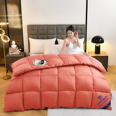 구스이불 사계절 호텔식 겨울용 이불솜 오리털 따뜻한, 와인레드