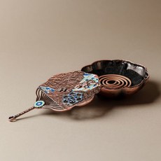 百祿香器 銅合金 扇形 盤香爐 14cm, 1個, 合金团扇香炉
