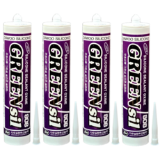 퀵마켓 다용도 그린씰 808 실리콘 4개 (노즐 4개 포함), 흑색