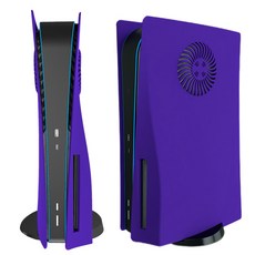 PS5 콘솔용 냉각 통풍구 커버가 있는 디스크 에디션 교체 페이스플레이트 Playstion 5 디스크 버전용 보호 쉘 패널, [08] Disc Purple, 1개