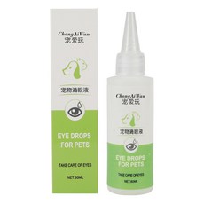 寵物滴眼液 貓咪狗狗去淚痕 眼部清潔護理液 緩解眼乾 植物配方60ml, 1個, 60ml/瓶