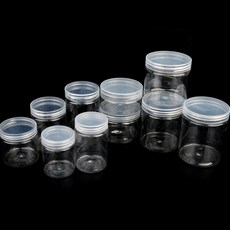 투명 원형 소분용기 스크류캡 크림 공병 슬라임 비즈 다용도 플라스틱통, 5.5cm - 120ml