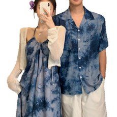 커플 시밀러룩 패밀리룩 호캉스 반팔 긴팔 하와이안 휴양지 웨딩촬영 신혼여행 티셔츠 원피스 드레스