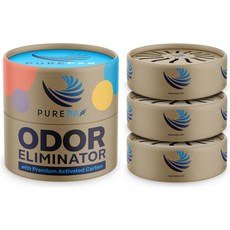 작은 공간을 위한 퓨어팩스 냄새 제거기 - 프리미엄 활성탄 무향 3캔 신발 냉장고 기저귀 통 옷장 서랍 자동차 사물함 짐 가방을 강력한, 2_3 Count (Pack of