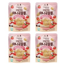 로티로리 구워만든 미니곡물롤 딸기맛 아기과자, 4개, 80g, 딸기