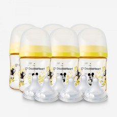 더블하트 PPSU 젖병 디즈니 클래식미키 160ml 트윈팩 트리플세트 (젖병6개+젖꼭지6입), 디즈니 클래식미키160ml트윈팩(2입)x3개, 젖꼭지 LL (2입) x 2개, 젖꼭지 L (2입) x 1개