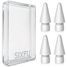SIXFU 애플펜슬 펜촉은 애플펜슬 프로/애플 펜슬 USB-C/애플펜슬 2세대/1세대와 호환, 4개, 흰색