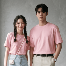 남녀공용 사계절 데일리 세미오버핏 20수 230g 무지 기본 면 반팔티