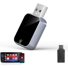 Enhanlife 무선 CarPlay 어댑터 아이폰호환용 블루투스 Wi Fi 3배 빠른 자동 연결 지연 없음 Apple 호환 USB A C 플러그 앤 플레이 순정 유선 CarP, Enhanlife 무선 CarPlay 어댑터(아이폰호환