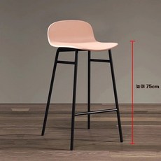 키큰의자 다리긴의자 골드바의자 체어, R. 좌석 높이 65cm 검정색 발 핑크색 좌석