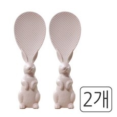 레몬글라스 쁘띠래빗 토끼모양 스탠딩 주걱 일반형 2P 세트, 2개, 핑크