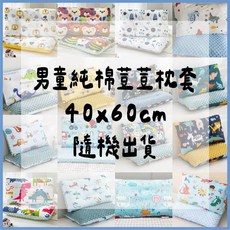 愛北鼻 親膚可拆洗, 男童純棉荳荳枕套1入-隨機出貨,枕套40x60cm