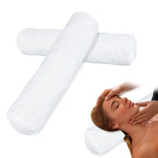 [ 1242875 ] 나이스니드 2팩 40.6cm x 10.2cm(16인치 4인치) 화이트 라운드 넥 베개 커버 경추 롤 숨겨진 지퍼 집 장식용 볼스터 장식 커버