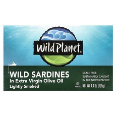 Wild Planet 엑스트라 버진 올리브 오일에 담긴 야생의 정어리 가벼운 훈제 4.4 oz (125 g) 141591, 1개