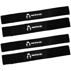 4/8개 묶음 검은색 스키 브레이크 고정장치 바인딩 고정 스트랩 겨울용 후크와 루프 바인딩용 왁스 또는 조정용, 8