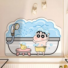 란틴 욕실 발매트 빨아쓰는 규조토 미끄럼방지매트 화장실 앞 발매트 주방 발매트 미끄럼방지 패드 샤워 보이, 1개, 블루 N