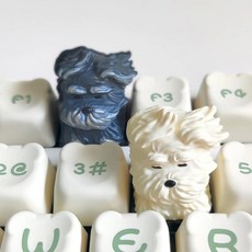 아티산 키캡 기계식키보드 커스텀 키보드 포인트 키캡 강아지 1pcs, 청축, 포인트키캡_강아지, 크림