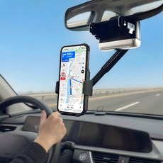 세이보링 차량용 룸미러 백미러 핸드폰 거치대, 블랙, 1개