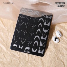 네일 템플릿 스탬핑 플레이트 세트 실리콘 스탬퍼 브러쉬 아트 스탬프 폴리쉬 전사 스텐실 꽃 기하학 도구 매니큐어, 옵션09) G8YHB2-03, 1개