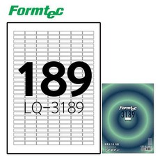 Formtec 雷射噴墨標籤紙 LQ-3189, 20張, 189格