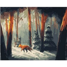 숫자로 그리는 유화 여우 그림 동물 프레임 캔버스 선물프레임리스, 2. 9916973